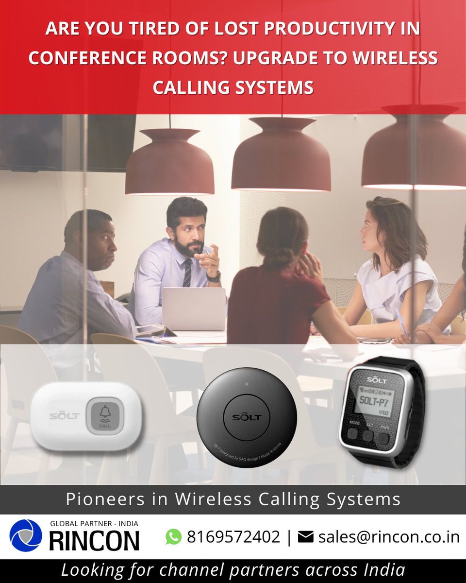 Are you tired of lost productivity in conference rooms? Upgrade to wireless calling systems and wearables for seamless communication and increased efficiency. Your manufacturing unit will thank you. #Wearables #WirelessCallingSystems #ProductivityBoost

rincon.co.in/site/solutions…