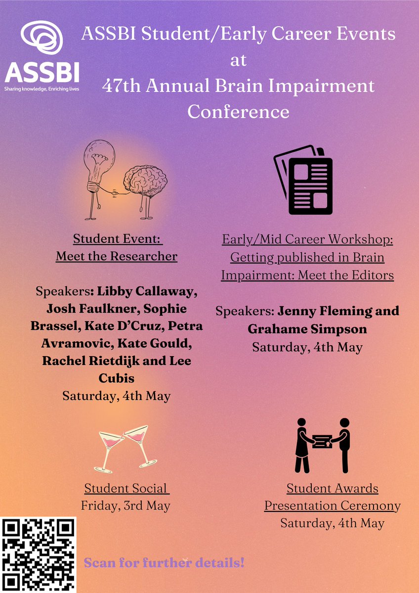🚩Nine days to go for #ASSBI2024!! We have many exciting events lined up for Students and ECR's! See details below. Don't miss out! Register now: mers.cventevents.com/8Dv8dv @neurodana @travis_wearne @EliseElbourn @THINKFULLY_