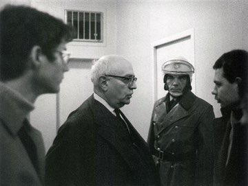 April 22, 1969. Theodor Adorno's Aesthetics class at the Goethe University in Frankfurt Women engage in “Busenaktion.” Protestors confront Adorno, Adorno calls the police. Students chant: “If Adorno is left in peace, capitalism will never cease!”