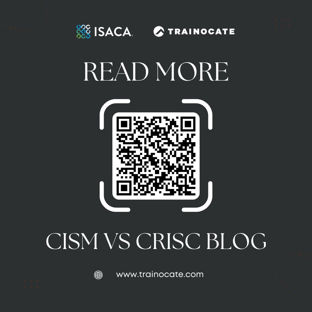 CISM VS. CRISC: Which one is for you?

Take a look at the main differences between #CISM & #CRISC.

Both are ISACA cybersecurity certifications that focus on different aspects of information technology governance, risk management, and control.

CISM focuses on governance-related