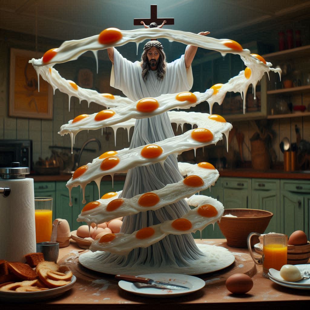 jesus magicking up some breakfast for me