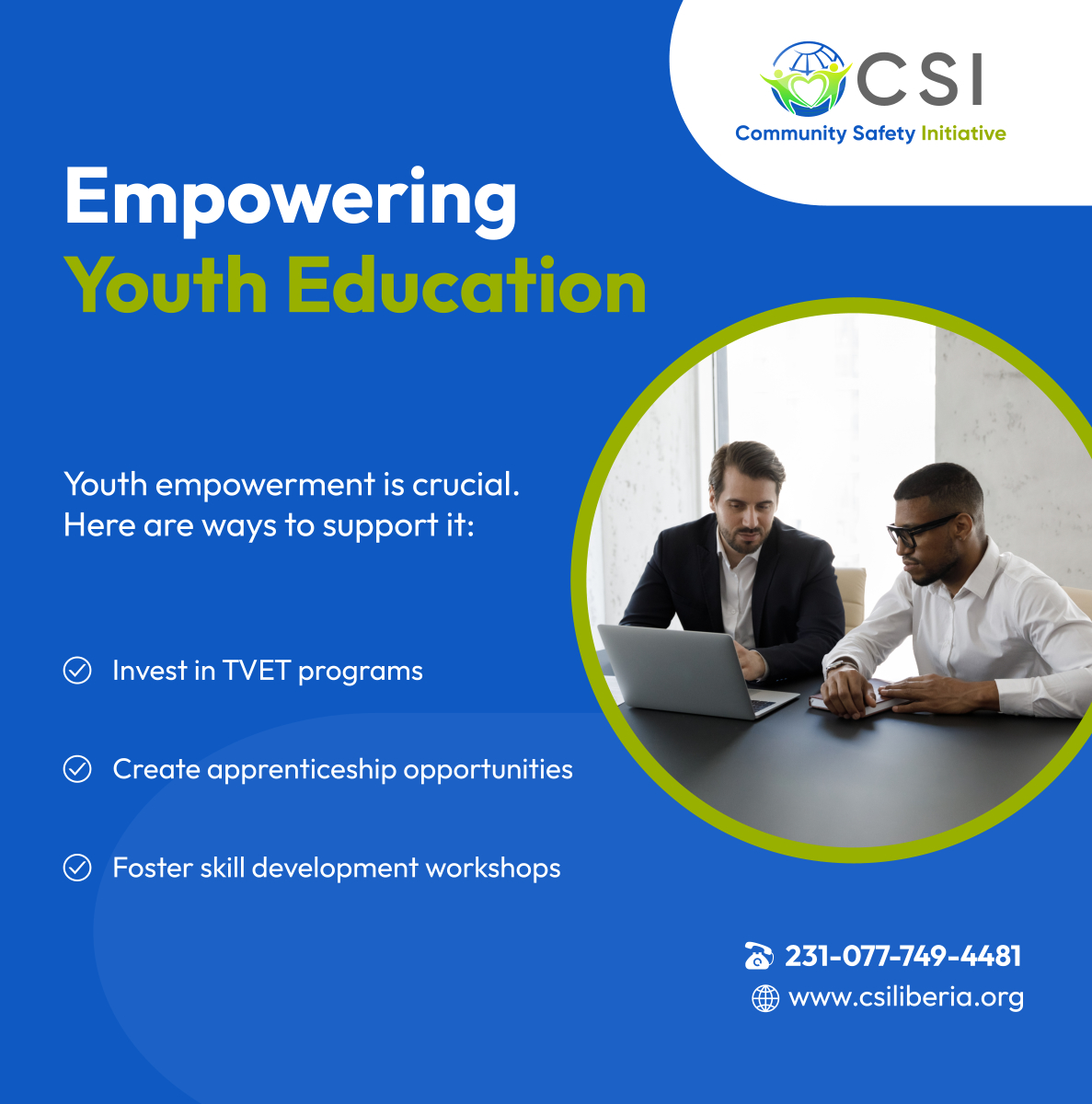 csiliberia's tweet photo. Equip our youth for the future through dedicated vocational training and skill development. These steps build a foundation for lifelong success. 

#MonroviaLiberia #NonProfitOrganization #YouthEmpowerment https://t.co/Vt2XO6saRy