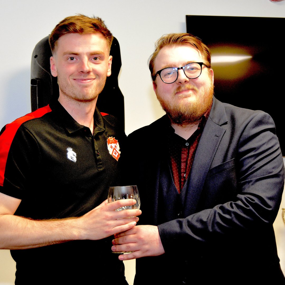 🎖 Congratulations to Daniel Jarvis, who was voted the Kettering Town 'Poppies' Supporters Trust 23/24 Player of the Year - presented here with Trust board member Ed Palmer. #KTFC