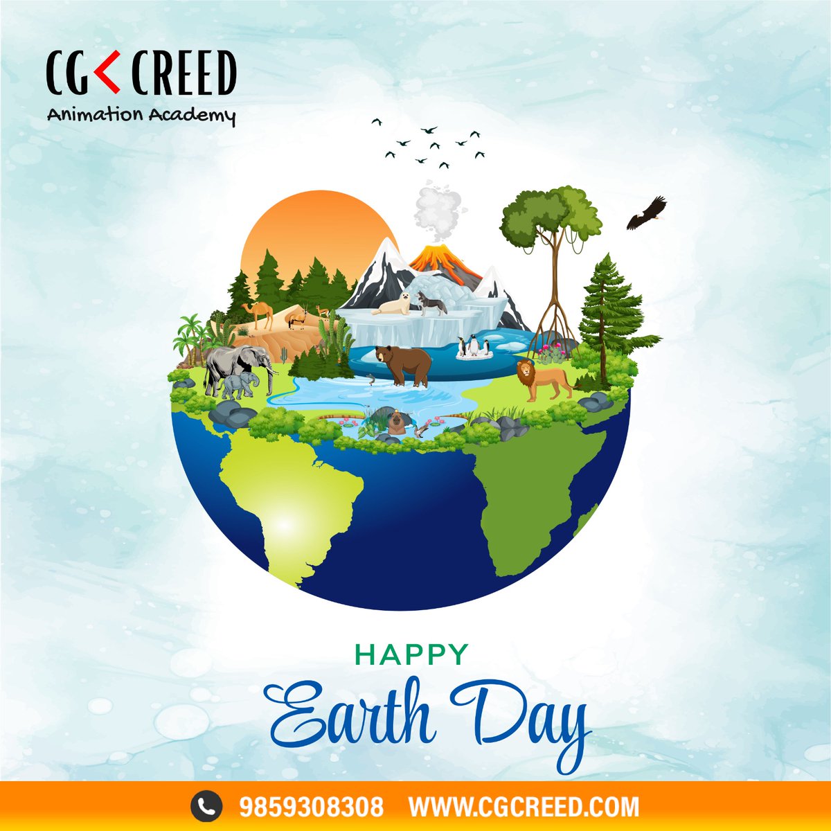 cgcreed_a's tweet image. 🌍 Happy Earth Day from Cgcreed Animation Academy! 🎨 Let's celebrate our beautiful planet and all the inspiration it provides for our creations. Together, let's continue to nurture and protect our home for generations to come! 🌿✨ 
#EarthDay #AnimationInspiration #cgcreed
