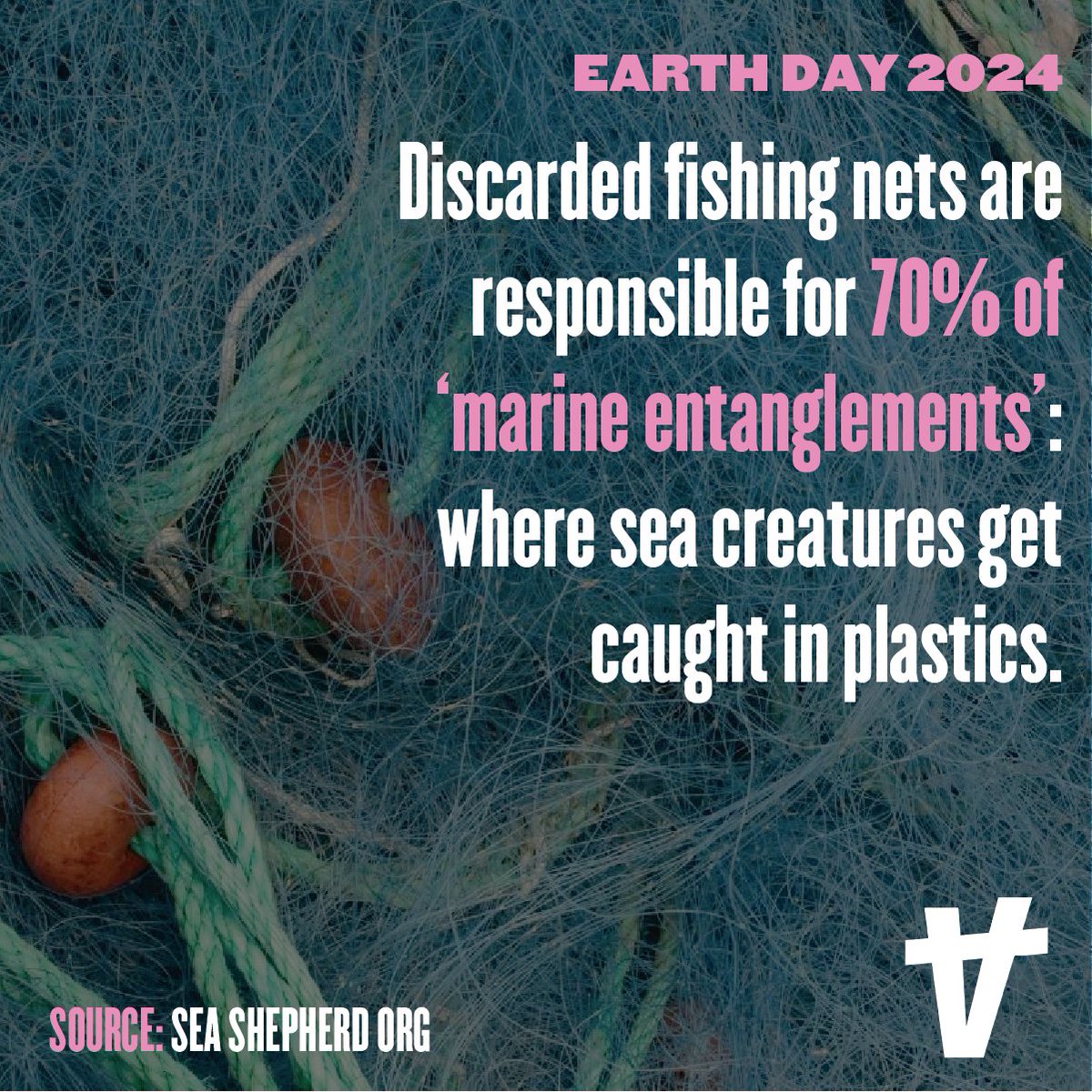 EARTH DAY 2024 - PEOPLE VS. PLASTICS If we are serious about tackling plastics and helping countless creatures in our oceans, we should start by taking them off the menu - and nets out of our oceans - with the transition to a plant-based food system. @seashepherd @EarthDay