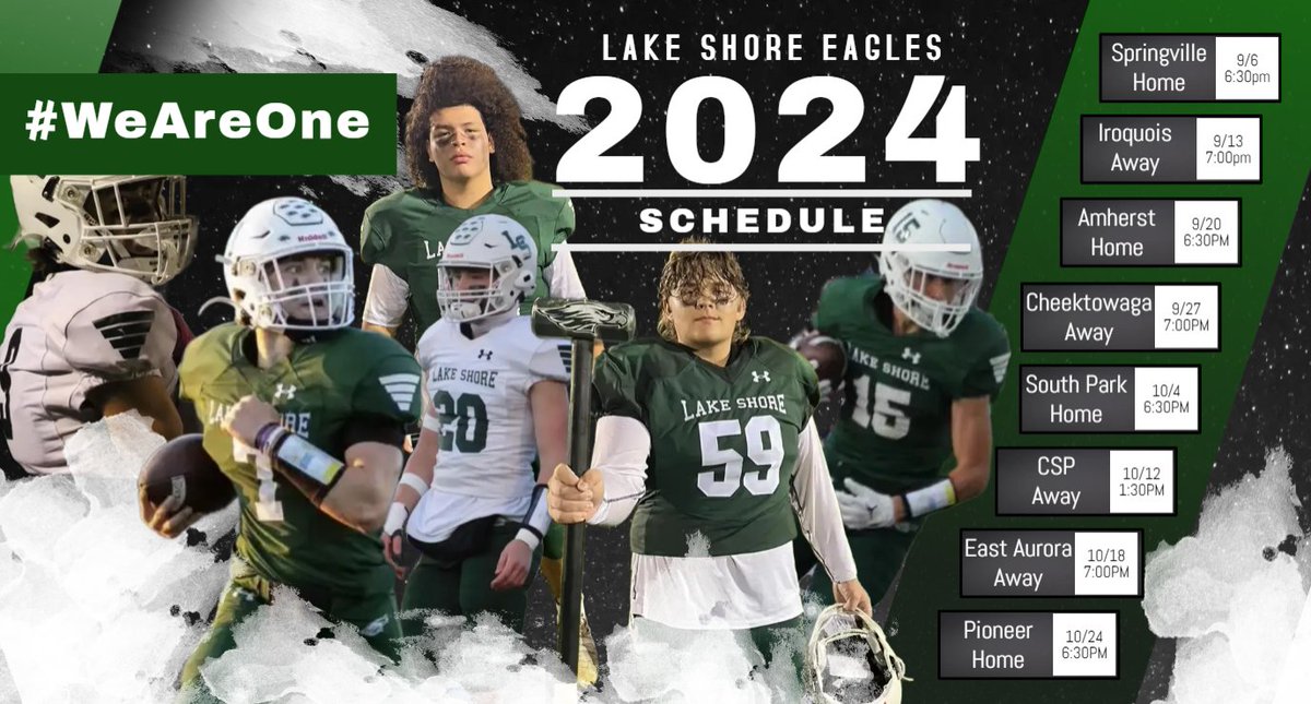 Your 2024 Lake Shore Eagles schedule! #WeAreOne