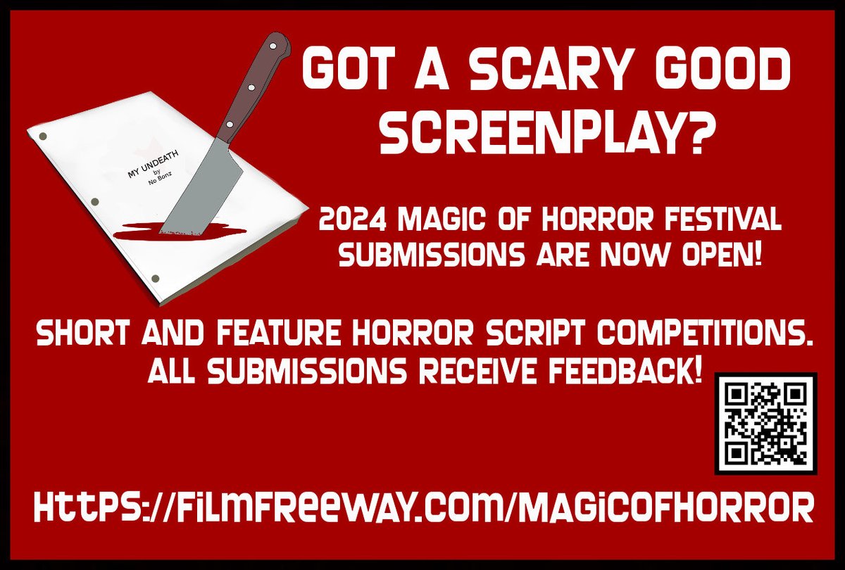 The Magic of Horror Film Festival is accepting submissions for 2024!
filmfreeway.com/MagicofHorror

Visit our website and learn more!
magicofhorror.com

#magic #horror #filmfestival #filmfest #film #films #movie #movies #horrormovie #horrrormovies #horrorgenre #independentfilm