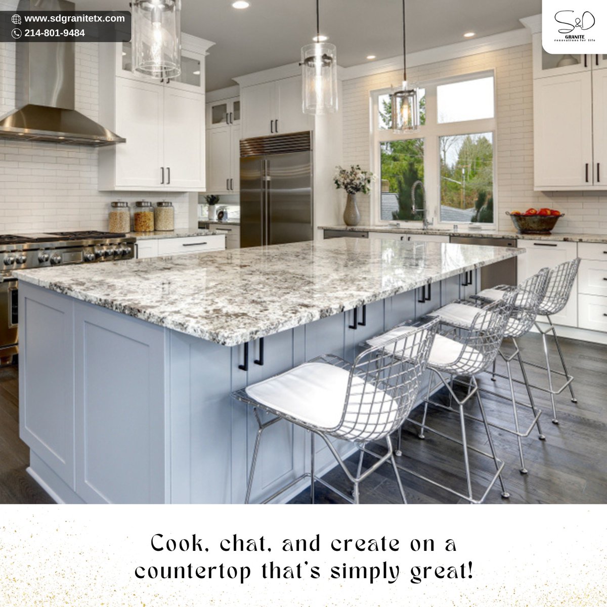 Elevate your kitchen game with the timeless elegance of granite countertops.

Contact us for more:
Visit sdgranitetx.com📍
Call - 📞214-801-9484

#granite #marblecountertops #quartzitecountertops #granitecounters #granitecountertops #marble #tiles #kitchendecor