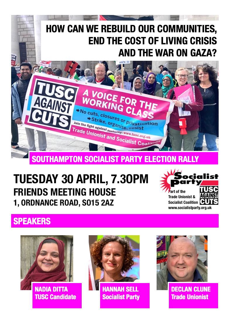 @dailyecho While council elections loom & Tories expected to lose 50 seats due to huge funding crisis & collapsing public services, who will the Tories blame? 

Trade Unionists & Socialist Coalition candidates say “Unite against cuts: jobs and homes for all not racism!” #StopCouncilCuts