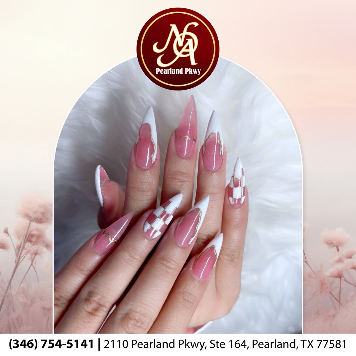 ✨ Gilded glamour! ✨Loving the subtle gold accents on these pink and white nails.💅💗
#nailsofamerica #nailsofamericapearland #nailsalonspearland #manicure #pedicure #spapearland #nailpolish #naillover #nailworld #NailStyle #nailfashion