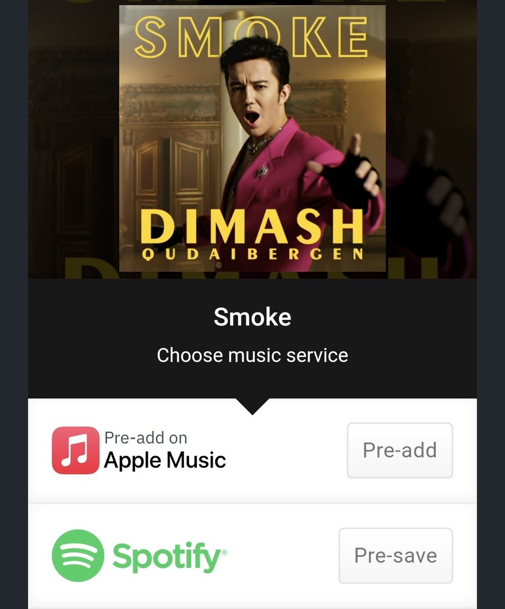Oh yessss @dimash_official's new song release 'SMOKE' will be landing on Friday! Can't wait can't wait

dimash.lnk.to/smoke

#Dimash #dimashqudaibergen #dears #smokebydimash #newmusic #songrelease