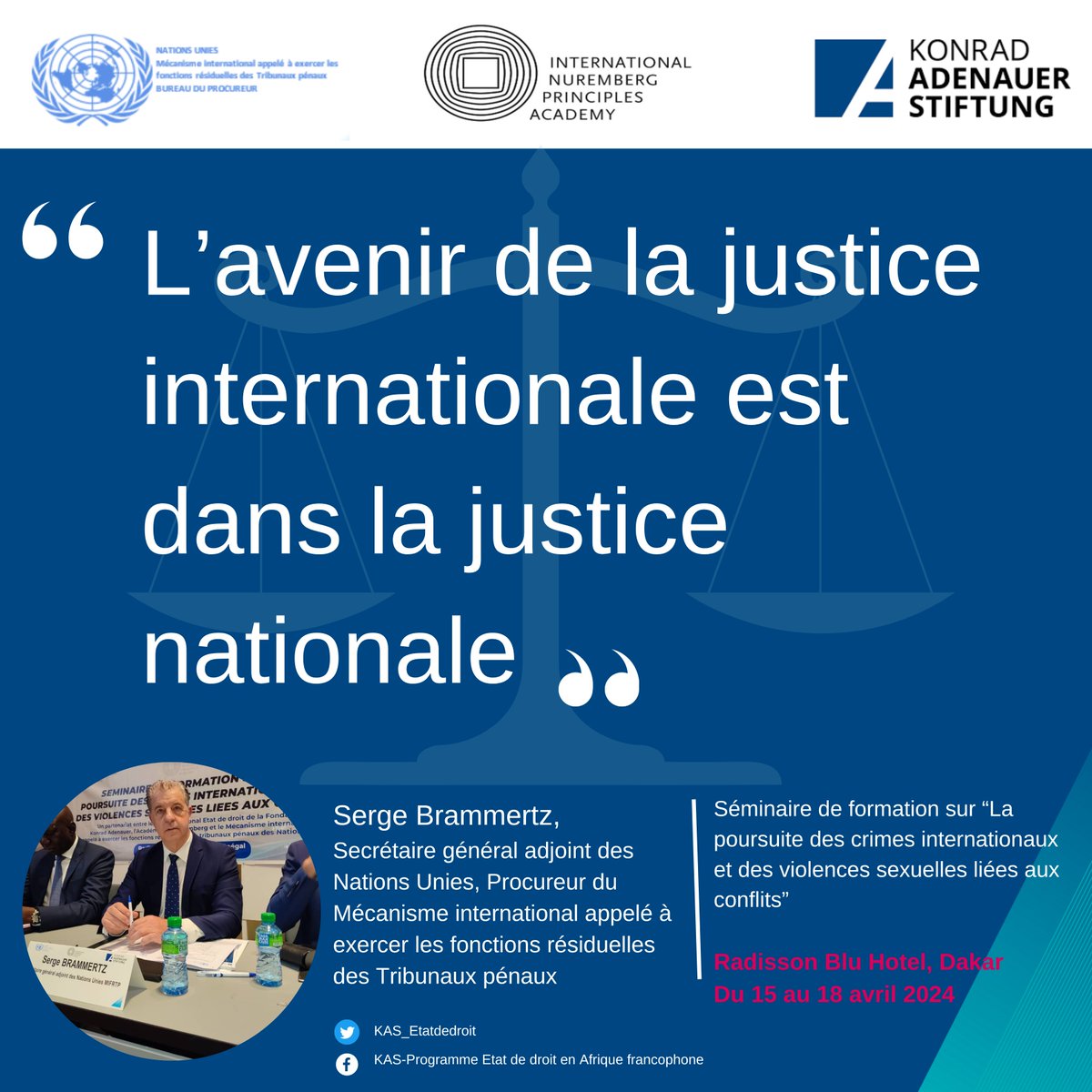 'L'avenir de la justice internationale est dans la justice nationale' - Séminaire de formation sur la poursuite des crimes internationaux et des violences sexuelles liées aux conflits
