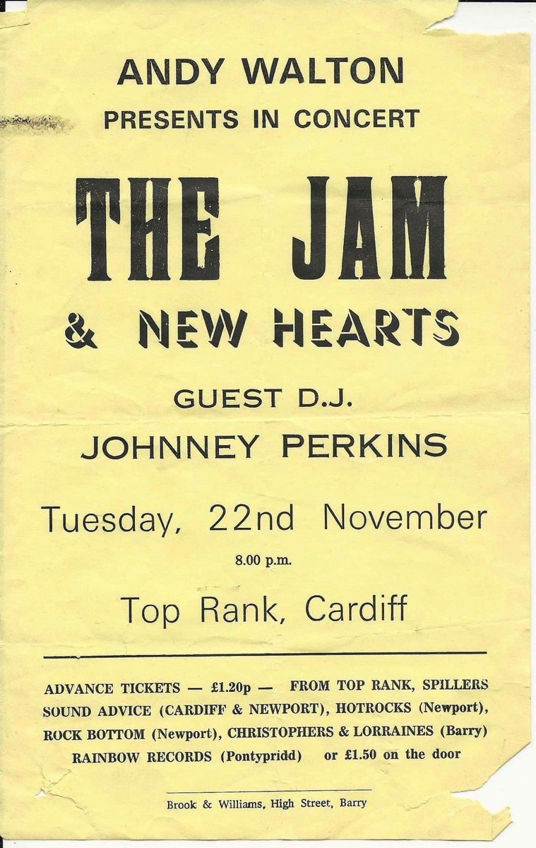 The Jam at the Top Rank, 22nd November 1977 @paulwellerHQ #toprank #cardiff #wales #caerdydd #cymru #cardiffmusichistory