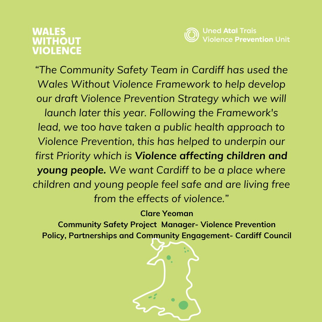 The Framework inspired the Cardiff Community Safety Team to adopt a public health approach in preventing and reducing violence in children and young people.