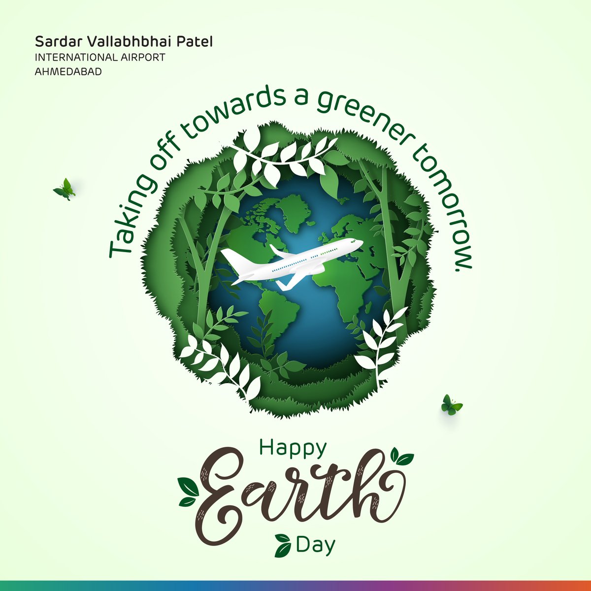 On this #WorldEarthDay, we at #AhmedabadAirport pledge to foster a cleaner, greener, and sustainable tomorrow. Let us all unite to protect and conserve our beautiful planet. #GatewayToGoodness #EarthDay #Sustainability #Earth #Airports #Aviation #India