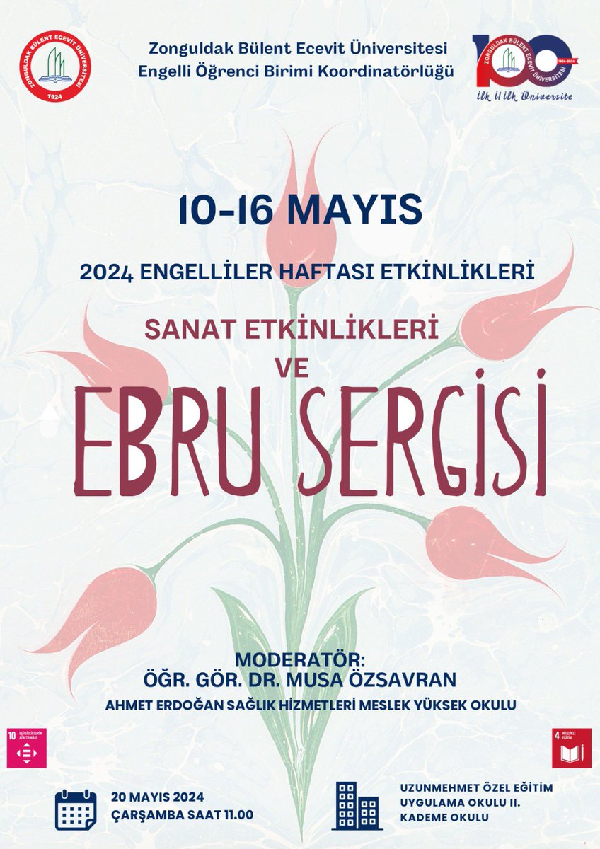 📌 10-16 Mayıs 2024 Engelliler Haftası Etkinlikleri 🖌️🎨Sanat Etkinlikleri ve Ebru Sergisi 🗓️ 20 Mayıs 2024 ⏱️ 11.00 🏫 Uzun Mehmet Özel Eğitim Uygulama Okulu - II. Kademe Okulu #ZBEÜ @ihozolcer @KutogluhHakan @bhbakkal1