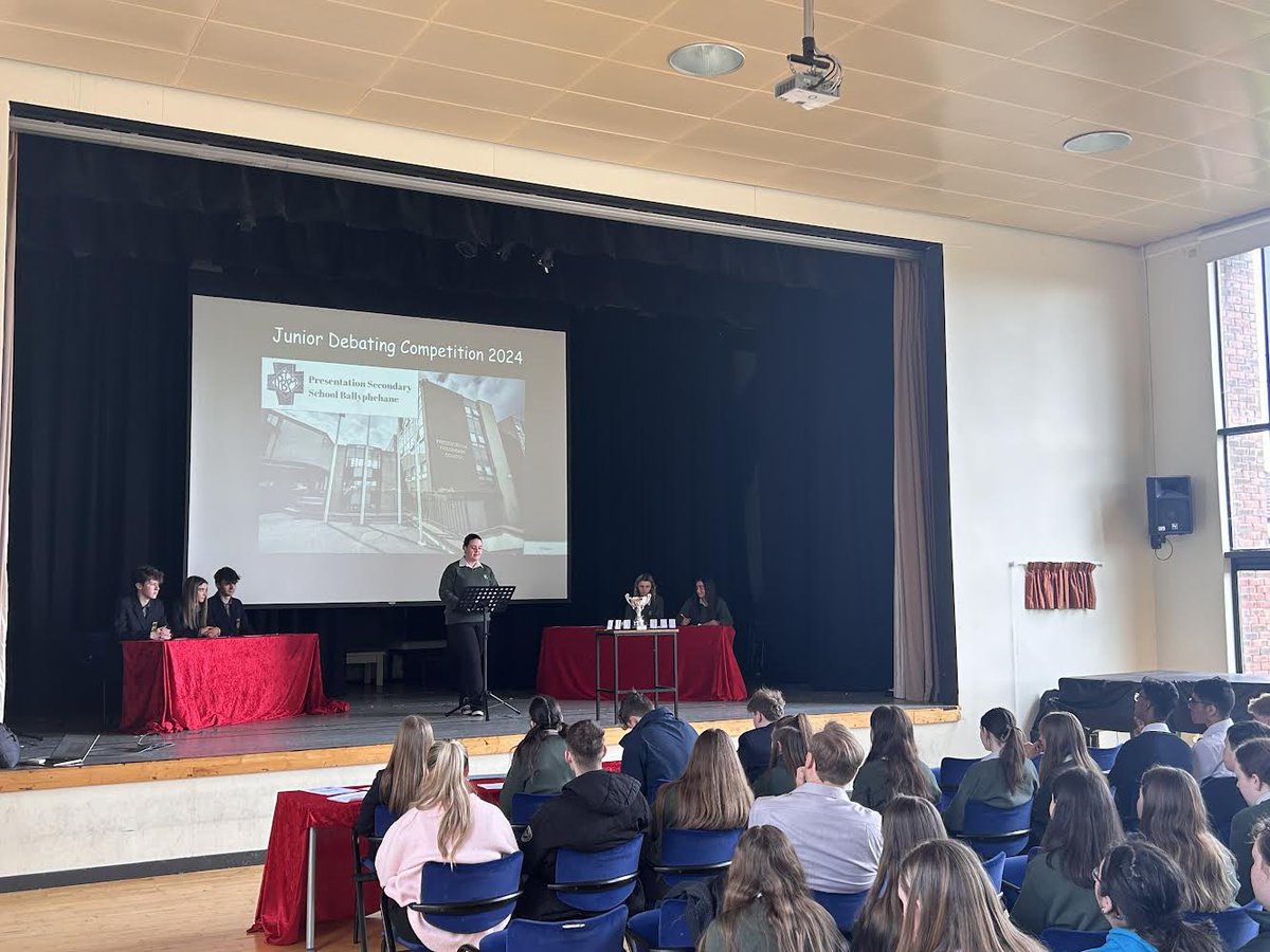 Pres_Bally's tweet photo. A huge congratulations to our two Junior Debating Teams on winning the debate against Mayfield Community School, the second debate against McEgan College, and winning the overall final debate against Le Cheile Secondary School. We are so proud of you. #presentationballyphehane https://t.co/01TwP0Vim0