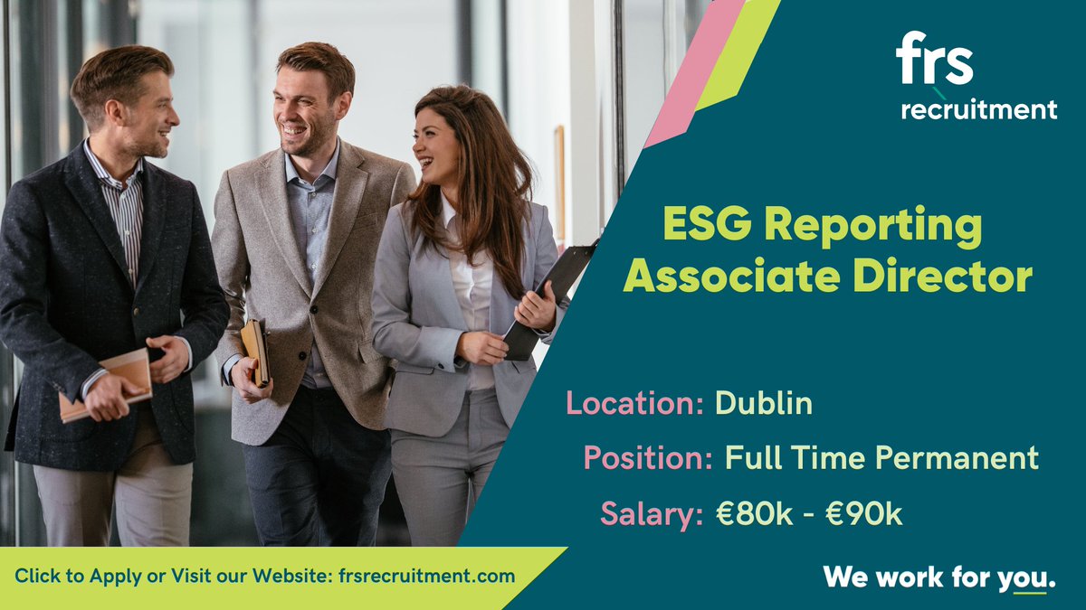 FRS are currently looking for an ESG Reporting Associate Director for our client in Dublin. 

Click the link below to apply:
hubs.la/Q02tzFsS0

#hiring #frsrecruitment #accountancyjobs #directorjobs #Ireland #Dublin