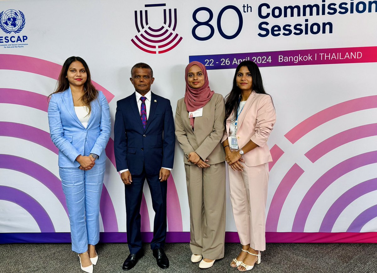 80th Commission Session of @UNESCAP commenced in Bangkok today. #Maldives delegation is led by Dr. Hussain Niyaaz, Secretary Economic and Development Cooperation of @MoFAmv
