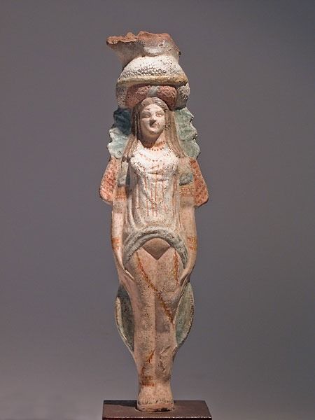 ''' #Ancient  #Egypt 🇪🇬🇪🇬🇪🇬 ''' #Isis-#Aphrodite Funerary statuette of a sacred courtesan Painted terracotta , Ptolemaic Period 330-30 B.C. 🇪🇬🇪🇬🇪🇬