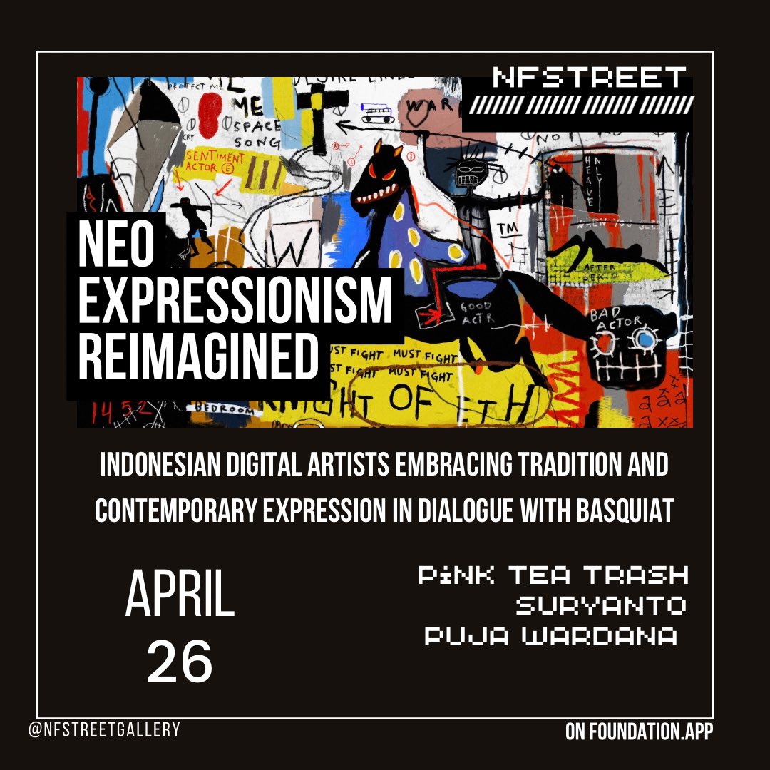 nfstreetgallery's tweet photo. Can’t wait 🔥🔥

Almost there to drop this fantastic exhibition on
@foundation  👁️ 

Looking forward to see you all.

Artworks by:
@Suryanto_sur234 
@pujawardana_ 
@pinkteatrash https://t.co/kGrgSyZ9kO