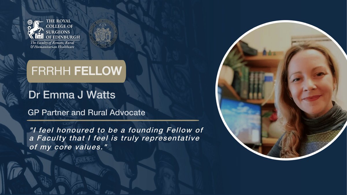 Meet new Fellow, Emma Watts a GP Partner and Rural Advocate. She has worked in rural general practice for 17 years, campaigning tirelessly to address the health inequalities faced by marginalised populations living in rural areas.

Read more: bit.ly/43uYfjN
#FRRHHFellow