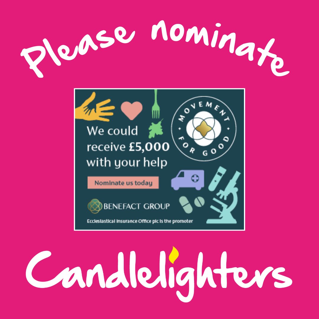 CandlelightersT's tweet photo. Could you nominate us for the Movement for Good Health &amp; Wellbeing Special Draw?

Your nomination could help us to be awarded £5k to continue to deliver vital services for children and families. The draw is only five days, so please nominate us today! 👇

https://t.co/HV7JTMYZU3 https://t.co/hP4paGNNiK