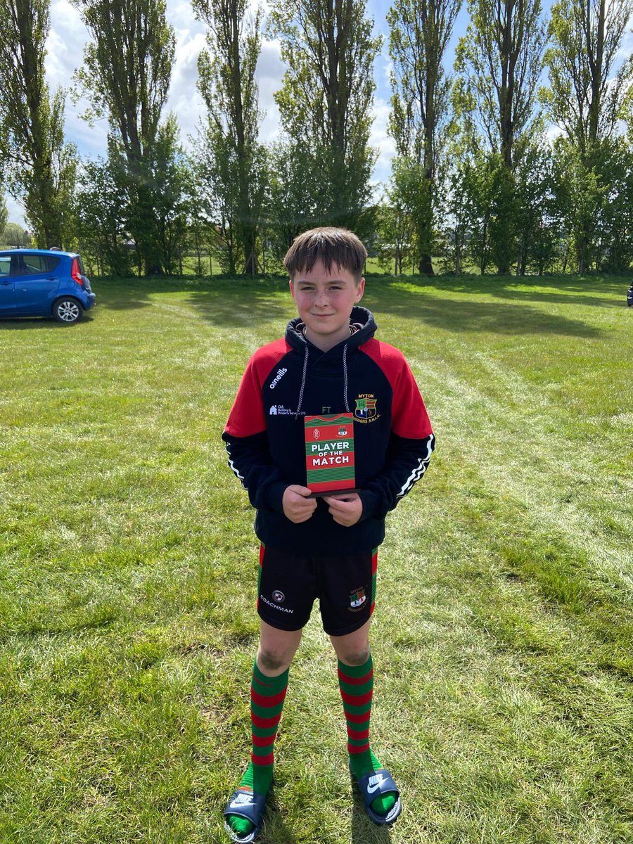 Massive well done to @MytonWarriors U11’s Farrell who was player of the match from Sunday’s @COHDRL_Official game v @HullWykeRL Great effort from all the team👏🏉❤️💚🏆 #UpTheWarriors #CommunityRL