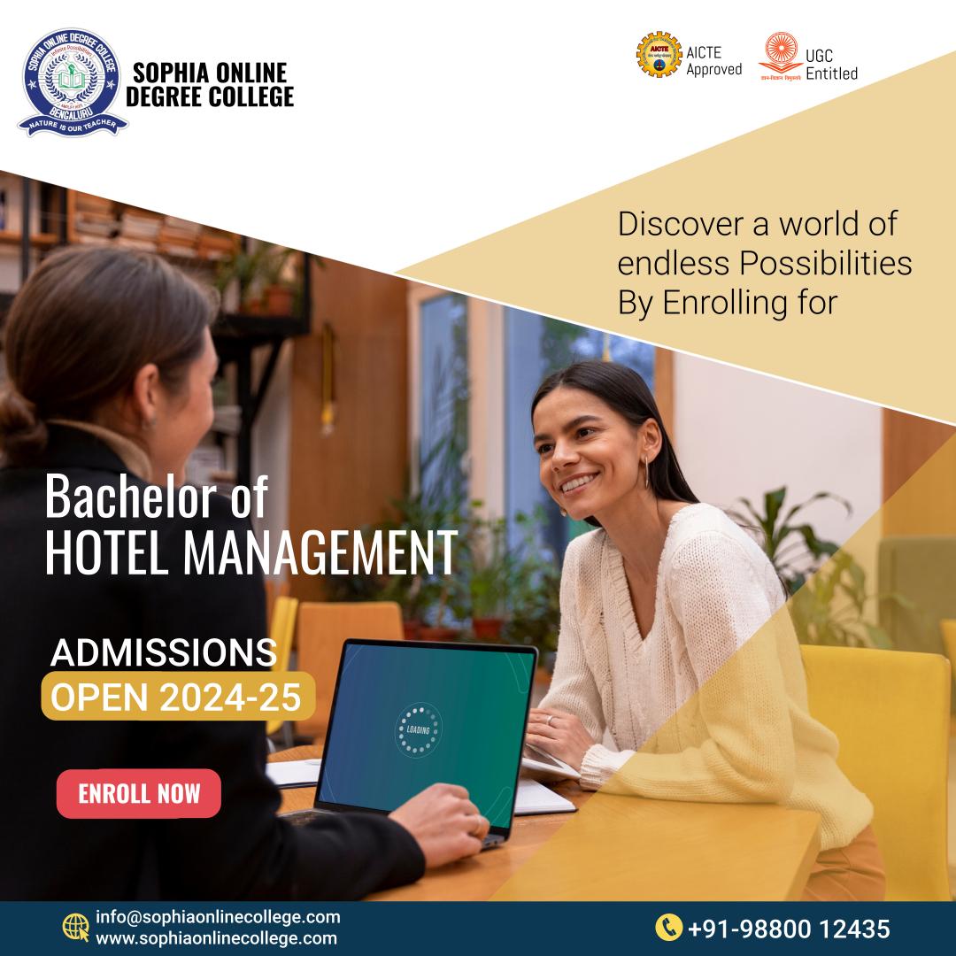 🚀 Get an Online or Distance ' BACHELOR OF HOTEL MANAGEMENT '  from a UGC-Entitled university and  boost your career growth.
✅ 100% Result Guarantee

📞 Contact Now: wa.me/+91988012435
Learn More: sophiaonlinecollege.com

#OnlineDegree #HotelManagement