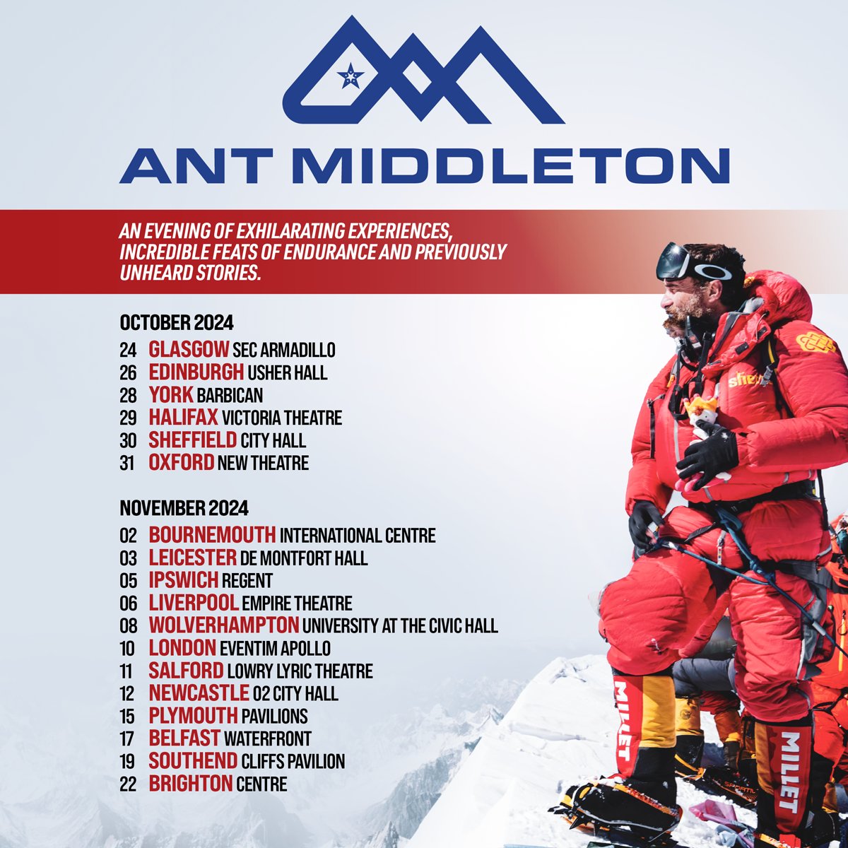 #AXSNEW Best Selling Author, TV front man and podcaster @antmiddleton has today announced a brand new 18 date tour for autumn 2024! ⏰ Tickets are on sale Friday at 10am 🎫 w.axs.com/gKmy50RkVsJ