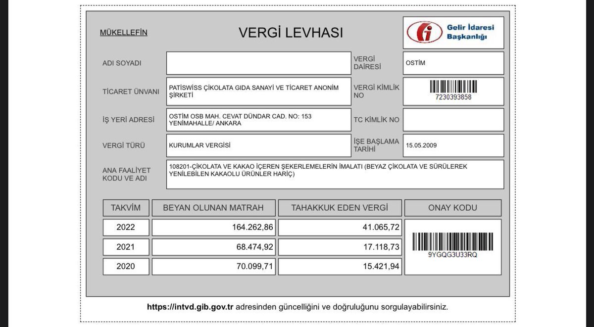 Bilmediğim için soruyorum! Bu vergi levhasında yazan #patiswiss firmasının 3 yılda ödediği vergi mi yoksa 3 yılda aldığı çekirdeklerin parası mı? Bu firmanın yanında ben akademisyen bir çalışan olarak vergi rekortmeniyim!