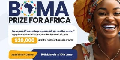 Our yearly competition challenges small businesses, entrepreneurs, and startups to show the viability and scalability of their businesses. Step into the limelight of opportunity with the 2024 Boma Prize for Africa Contest! For More, Click: facebook.com/photo/?fbid=37…