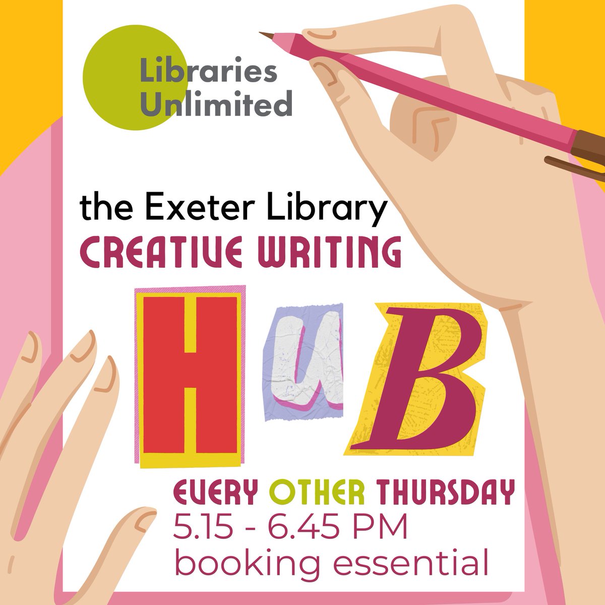 THIS THURSDAY ✍️Are you a writer looking for inspiration? Want to find others to share your work with? Why not try our Creative Writing Hub? Each week has a new focus be it poetry, short stories, publishing & more. Come to any session that interests you. shorturl.at/bCOX4