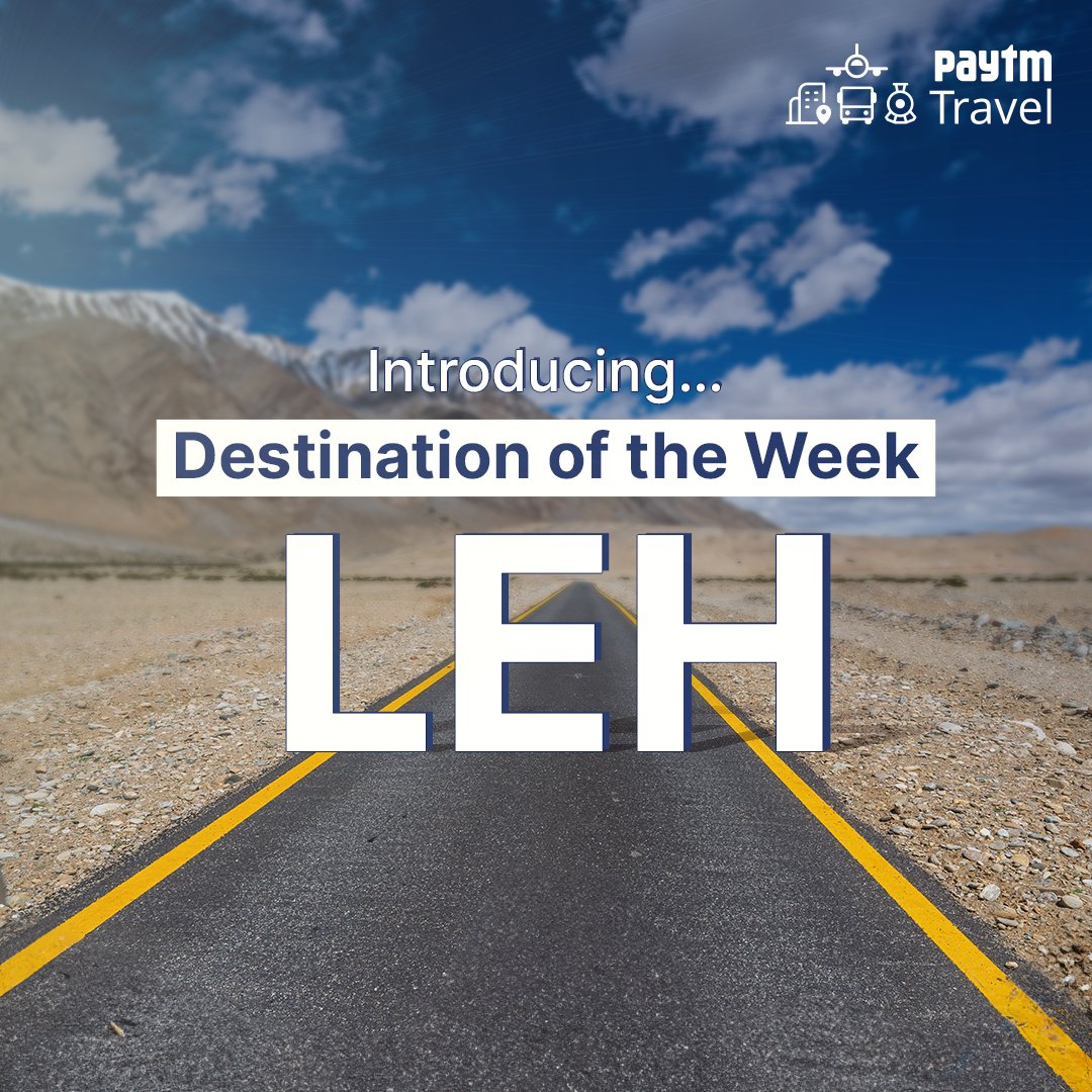 PaytmCheckin's tweet photo. Wondering where to travel next? Let our #DestinationOfTheWeek be your guide!
Join us every week as we spotlight a new destination packed with insider tips and special deals😍💫
#Leh #TravelDestination #Offers #VacationTime #Travel #PaytmKaro https://t.co/zo00YZQaiL