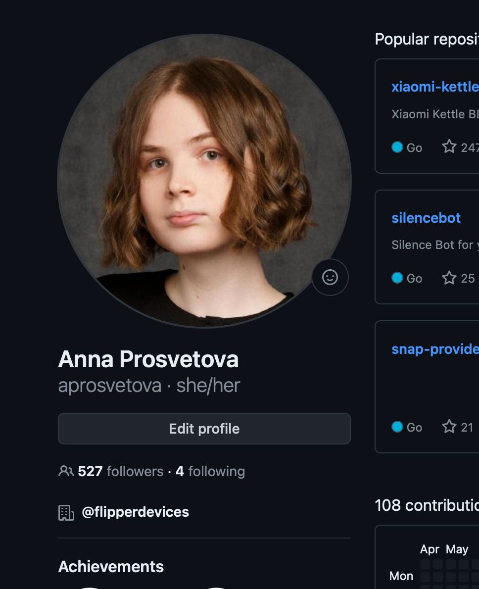 women don't really exist on github, so if u wanna get gendered correctly, having pronouns and a very common feminine name in your profile is not enough.

you gotta put a BRIGHT FLASHING GIF saying 'WOMAN' on the pfp i guess
