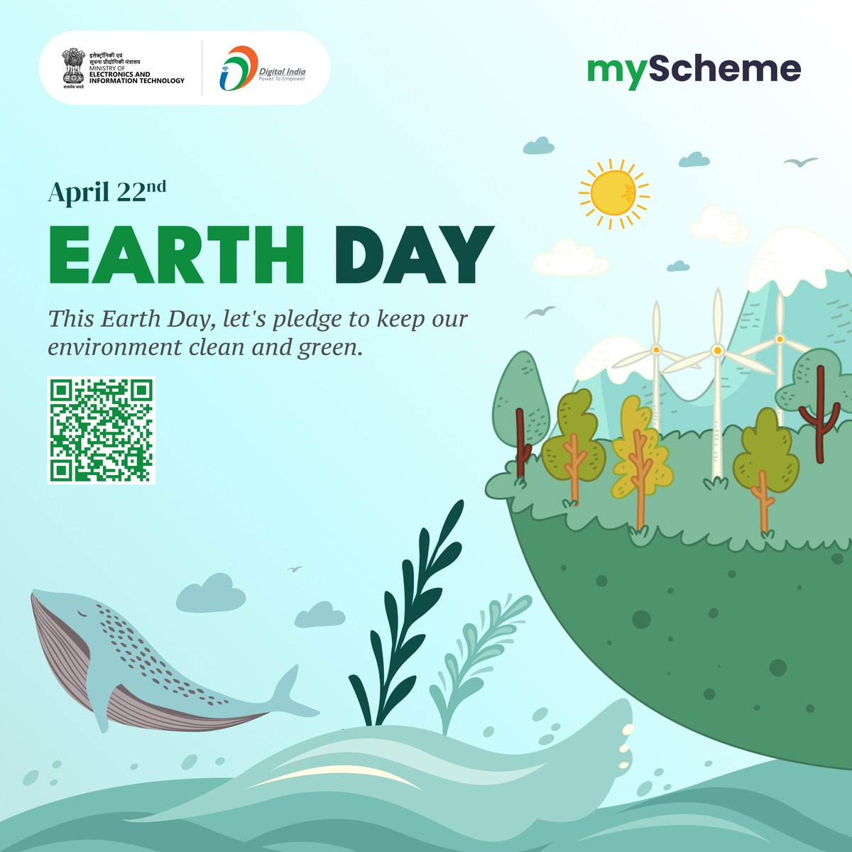 Let's pledge to keep our environment clean and green on this Earth Day. 🌏

Visit: myscheme.gov.in/searchvalue=en…

#earthday #EarthDay2024  #myScheme #environment #DigitalIndia #schemesforyou #governmentscheme #govtscheme #conservation