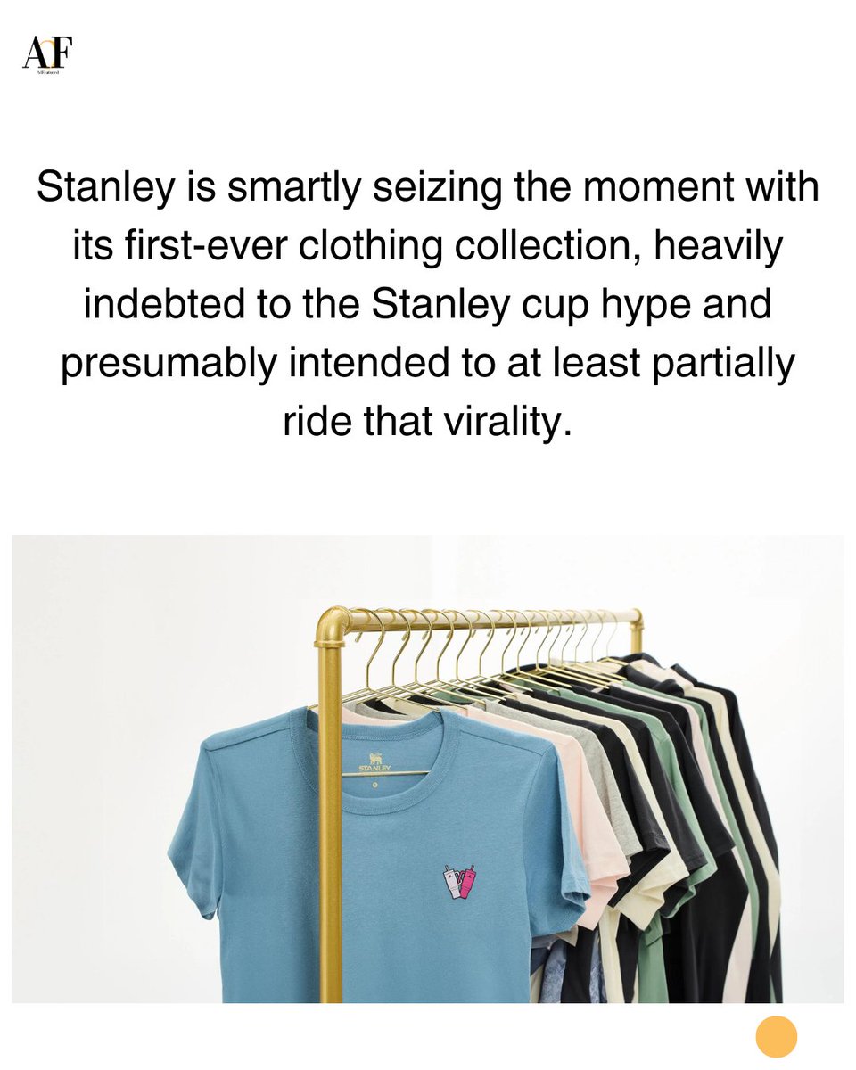 adfeatured's tweet photo. @StanleyBrand is smartly seizing the moment with its first-ever clothing collection, heavily indebted to the Stanley cup hype and presumably intended to at least partially ride that virality.
 
 Will it?

#Stanleycups #Stanleyclothes #Adfeatured #FeaturedMonday #Branding https://t.co/m4M7tOquIB