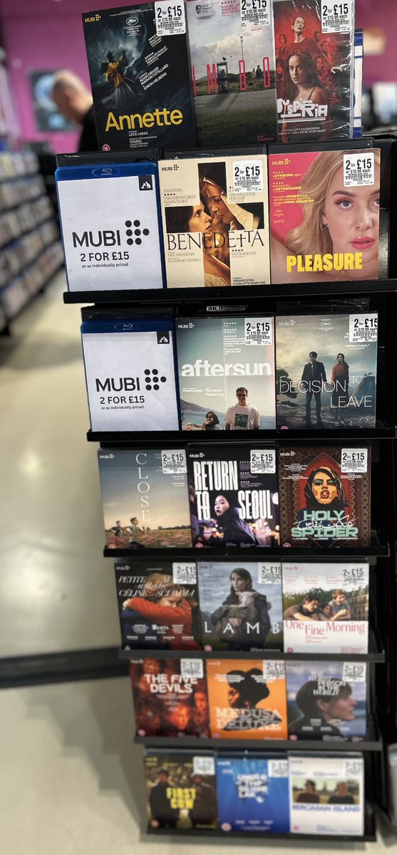 MUBI 🎥 2 FOR £15 Blu-ray 

“Mubi have an unmatched passion for cinema, giving iconic modern films the distribution they deserve. Specialising in thought provoking dramas, heartfelt comedies & World Cinema, they are a label with an unmistakable identity”
#hmvForTheFans