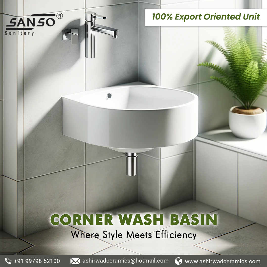 Maximize style with our #CornerWashBasin! Ideal for compact bathrooms, it adds functionality without sacrificing design. Discover efficient beauty today! visit- ashirwadceramics.com/small-wash-bas… #ashirwadceramics #CeramicWashbasin #washbasin #washbasindesign #bathroomdesign