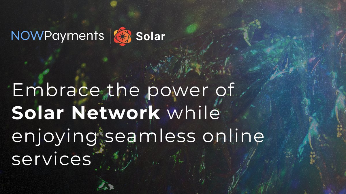 ❤️‍🔥Now you can use $SXP to pay for your internet subscriptions through NOWPayments 🦾Embrace the power of @SolarNetwork energy while enjoying seamless online services 🖐️Let's try #Solar-powered payments everyone: now-l.ink/sxpsub