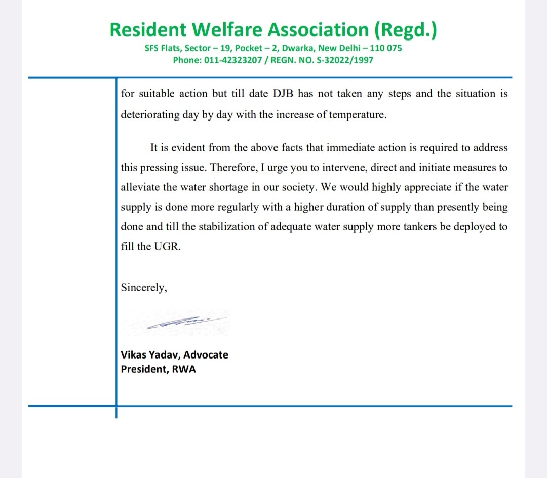 Bhupind17461650's tweet photo. @PMOIndia @DelhiJalBoard @India_NHRC 

SOS of 650 families living on meagre 60k liters of water per day, in Delhi, no one listening. Seeking immediate intervention.

NO WATER NO VOTE.

RWA, Green View App. Sec-19, Dwarka. https://t.co/6VIMd5jZvI