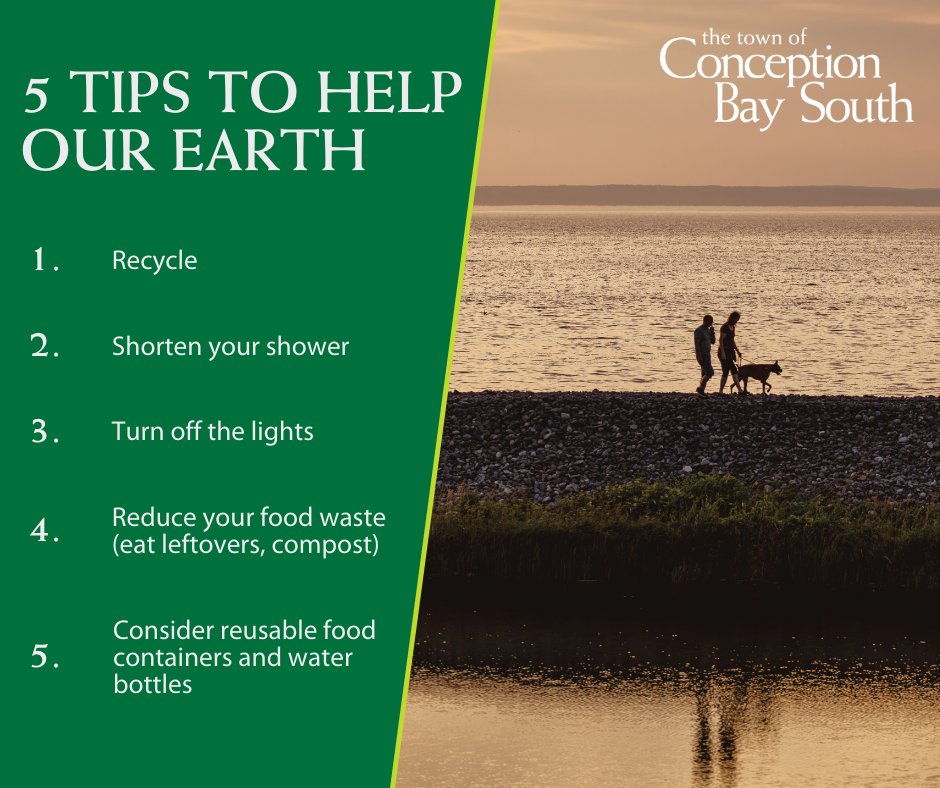 🌍 Happy Earth Day! Today, we celebrate our beautiful planet and the steps we can all take to protect it. Here are 5 simple tips to go green: ♻ Recycle 🚿 Shorten your showers 💡 Turn off lights 🍕 Eat leftovers and compost 🚰 Reuse water/food containers #EarthDay