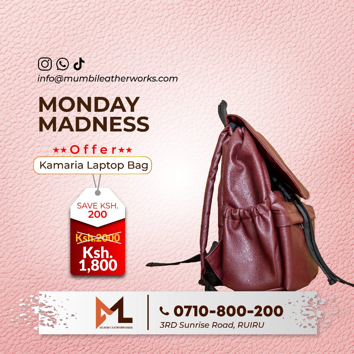 Make a statement this Monday with our impeccably designed leather bags. Elevate your look and conquer the week with confidence. #mondaystyle #mondaymood #mondaymotivation #monday #mondayvibes #mondayblues #bag #leather #leatherbag #leathercraft #backpack #laptopbag