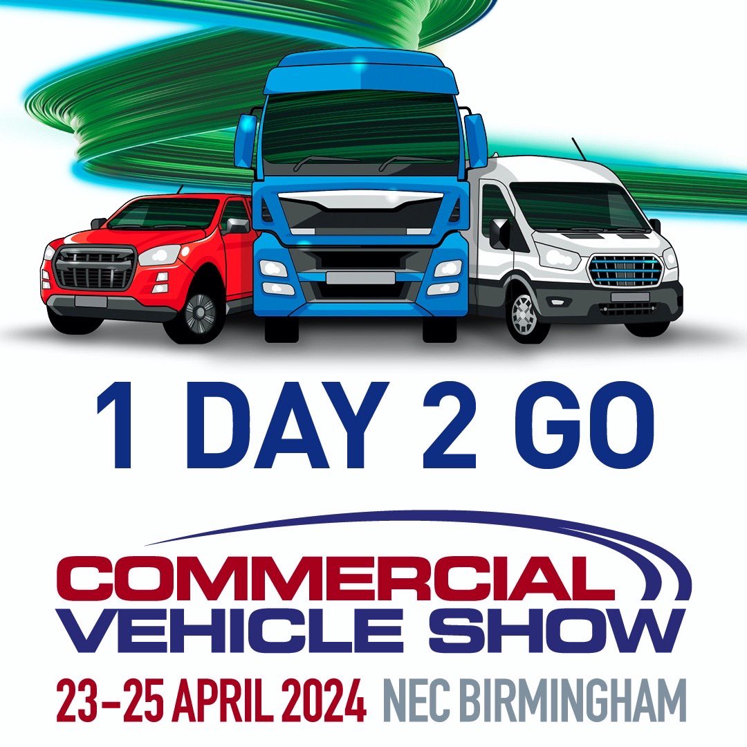 1 DAY 2 TO GO!!!! Entry is FREE.  bit.ly/CVShowReg24 By the industry, for the industry. #cvshow #netzero #evvehicles #batteryelectric #hydrogen #bev #hvo #decarbonisation #roadfreighttransport #exhibition #distribution #seminar #rha #smmt #irte #soe