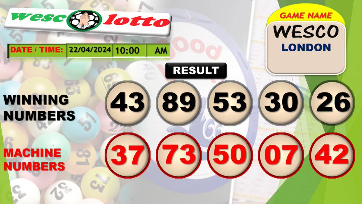 Congratulation to all our winners!
Wesco London
#wesco #results #wescolotto #keepplaying #keepwinning #keeepsharing