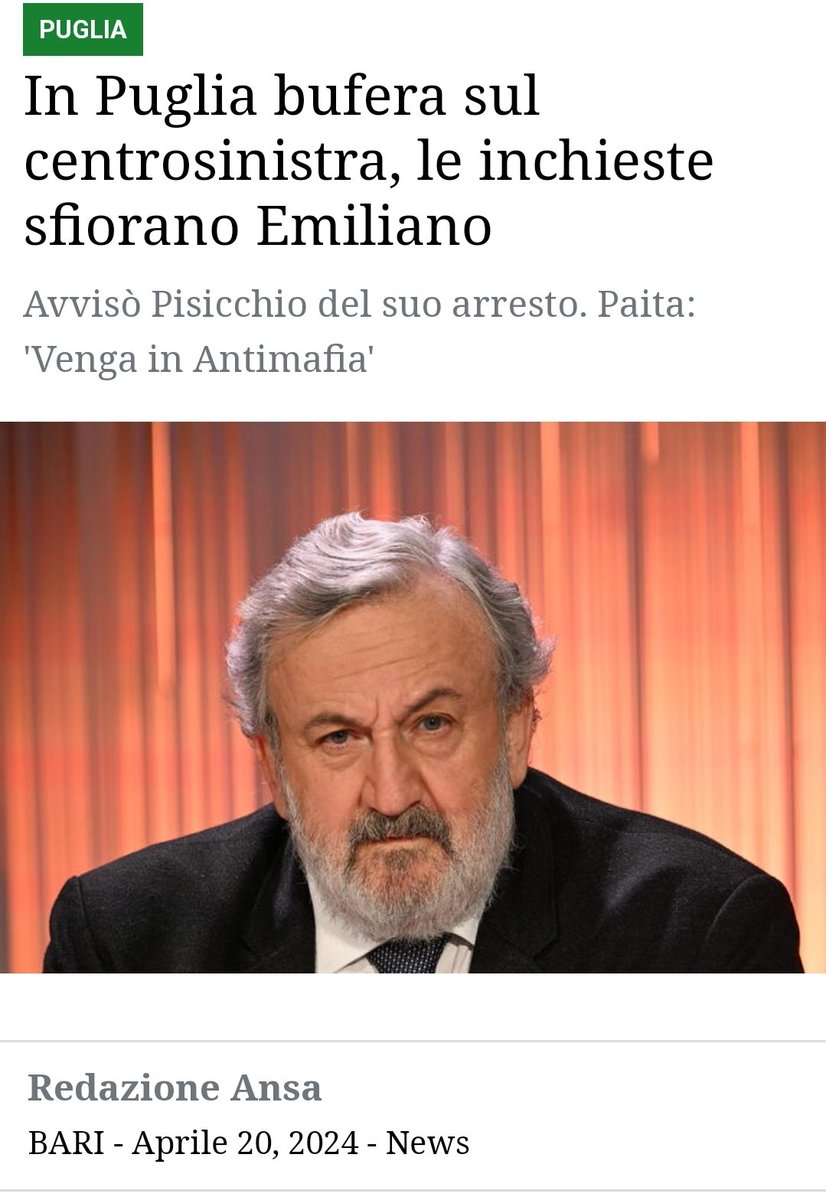 Se le inchieste arriveranno a Emiliano, la guerra tra bande nella politica italiana andrà incontro ad una escalation micidiale. Il tutto contro tutti diventerà il mattatoio della Seconda Repubblica.