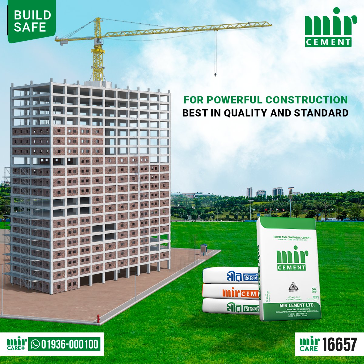 MirCement's tweet photo. For strong construction, quality cement is needed. Using your construction will be strong, durable, and long-lasting. So trust Mir Cement to build a strong foundation in your construction.

🌐 https://t.co/ZvnjwYMtM5
📞 16657
💬 01936-000100

#mircement #BuiltSafe https://t.co/5gTj7wRHaJ