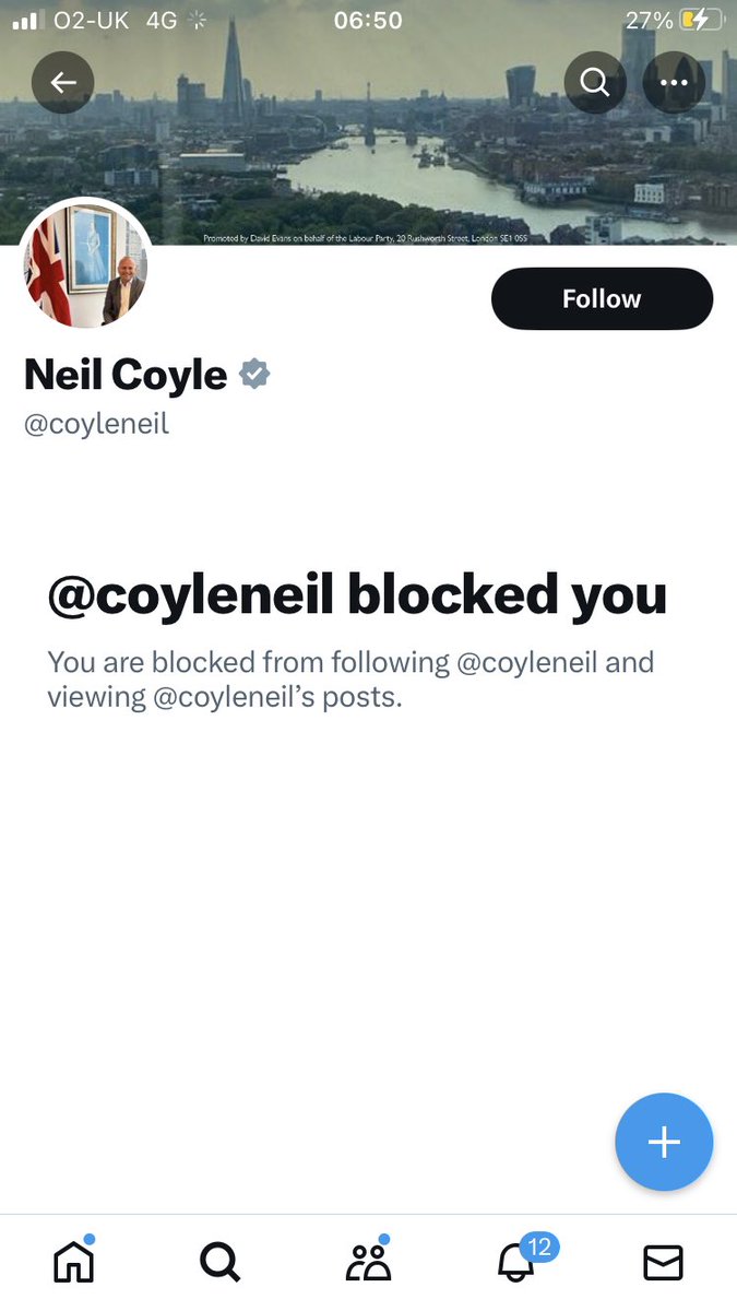 Neil Coyle has blocked me but please don’t stop letting the public know that he is a member of Labour Friends of Israel because he most certainly won’t. #Southwark #DontVoteLabour #LabourFriendsOfGenocide #IsraelEthnicCleansingGaza #BoycottLabour @coyleneil