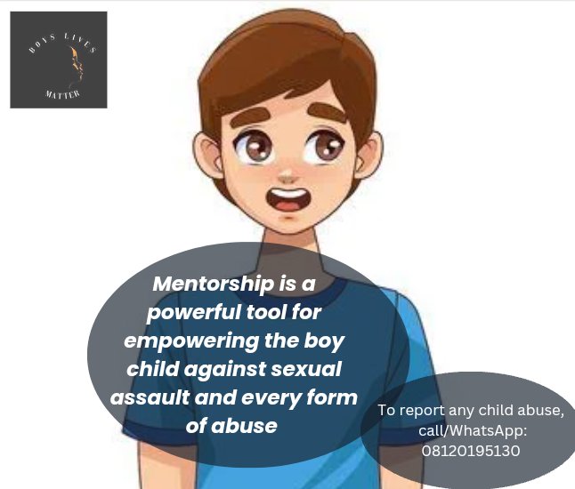 Mentorship is a powerful tool for empowering the boy child against sexual assault and every form of abuse

#childprotection #mondaymotivation #monday #childsafety #sexualassault #boyslivesmatter #sexualassaultawarenessmonth #abuse #rapé
