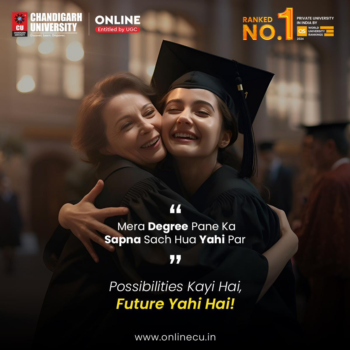Feel free to embrace the future of education with our flexible and quality online programs. Visit onlinecu.in to join us and make your educational dreams a reality!

#ChandigarhUniversityOnline #CUOnline #OnlineCU @OnlineLearning #OnlineDegree #OnlineDegreePrograms